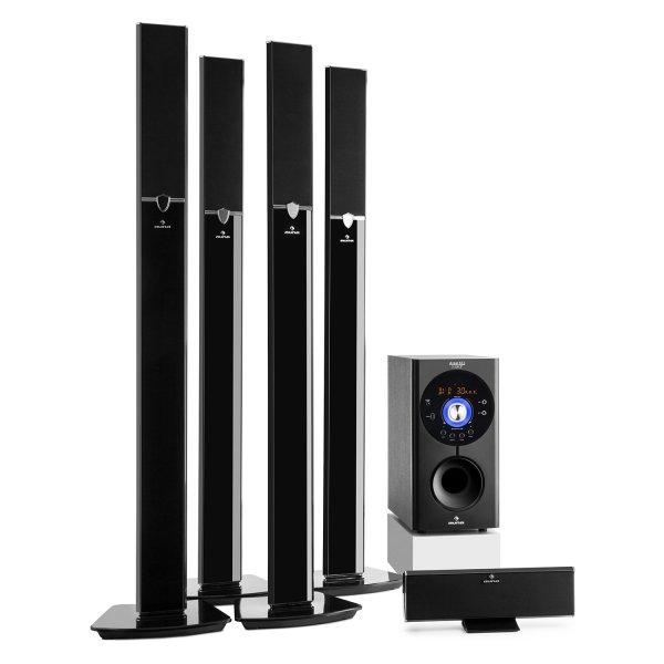 Auna Areal 653 5.1 csatornás surround rendszer, 145 W, RMS, bluetooth, USB, SD,
AUX