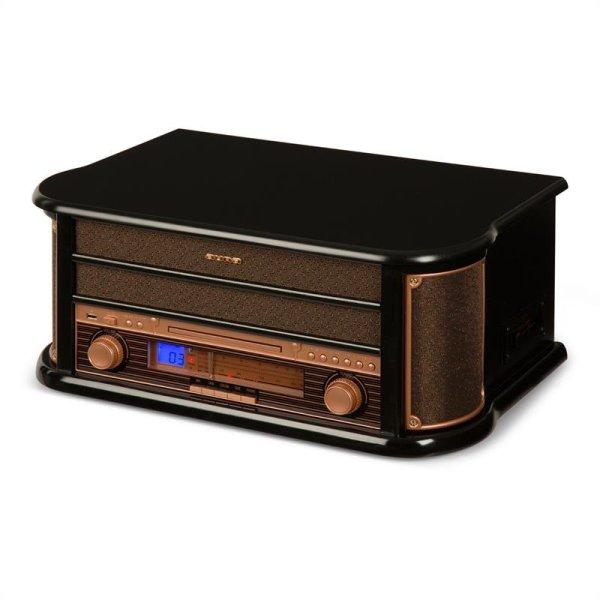Auna BELLE EPOQUE 1908, retró sztereó rendszer, gramofon, rádió, USB, CD,
MP3, mikrorendszer