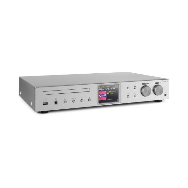 Auna iTuner CD, HiFi receiver, internet/DAB+/ FM rádió, CD-lejátszó, WiFi,
ezüst