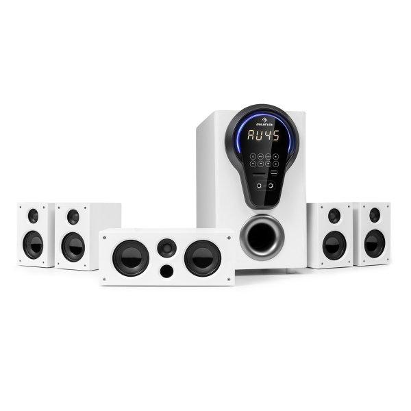 Auna Areal 525 DG, 5.1 házimozi rendszer, 125 W RMS, optikai bemenet, BT, USB,
SD, AUX, távirányító