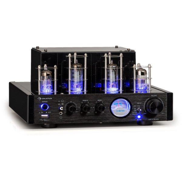 Auna Amp VT csöves erősítő, HiFi erősítő, 2x35W RMS, BT,
Opt./Coax./AUX-In