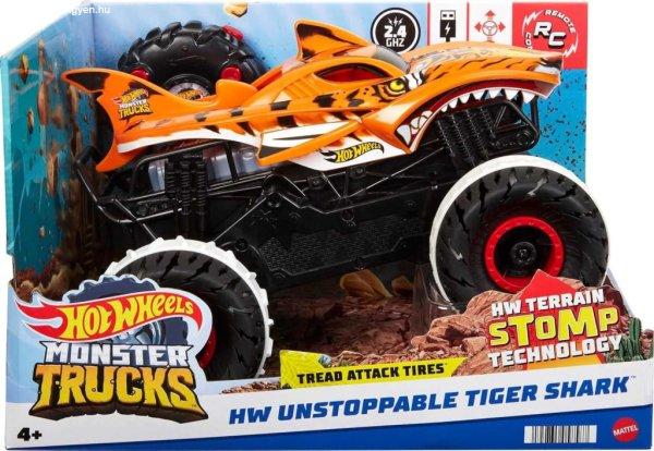 Hot Wheels Monster Trucks Tiger Shark távirányítós kisautó 'Terrain
Stomp' technológiával-1x próbált