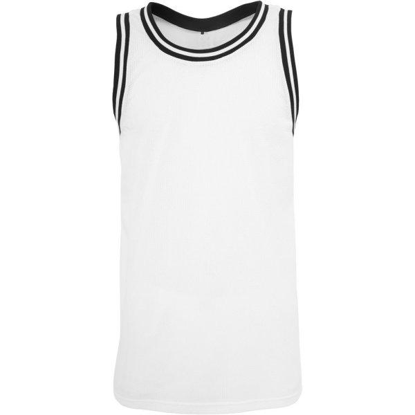 Build Your Brand Hosszított ujjatlan férfi póló - Fehér / fekete | 2XL