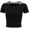 Build Your Brand Rvid ujj ni crop top pl - Fekete | 2XL