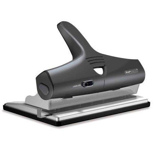 Lyukasztó, állítható lyukszámú, 32 lap, RAPESCO "Heavy Duty",
fekete-szürke