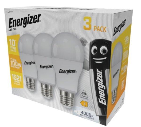 ENERGIZER LED GLOBE E27 13,8W 1521lumen (100W) term.fehér NW 4000K 3DB-OS
CSOMAG