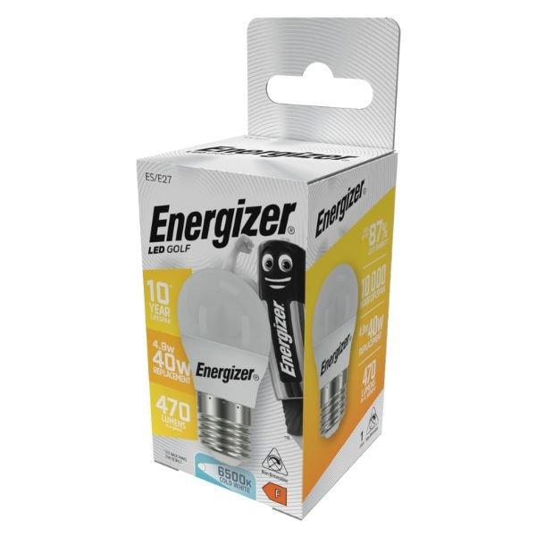 ENERGIZER LED KIS GÖMB E27 4,9W 470lumen (40W) hideg fehér CW 6500K