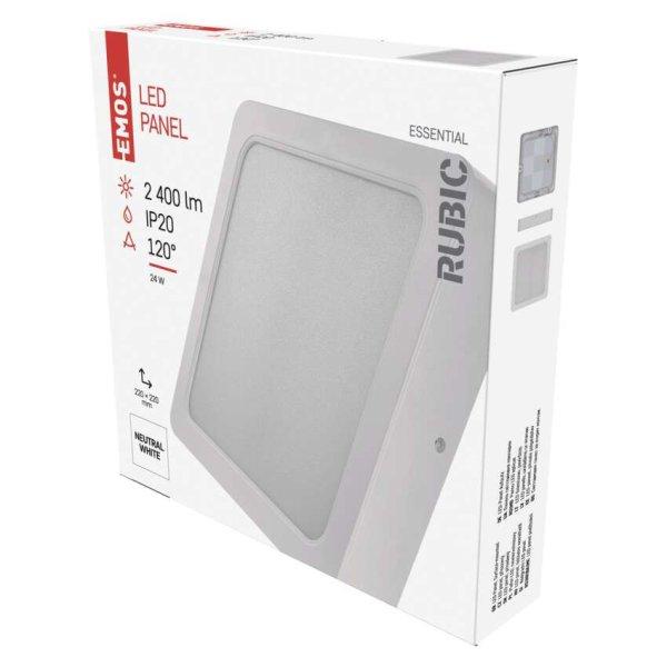 EMOS ZM6452, LED felületi lámpatest RUBIC, négyzet, fehér, 24W, természetes
fehér