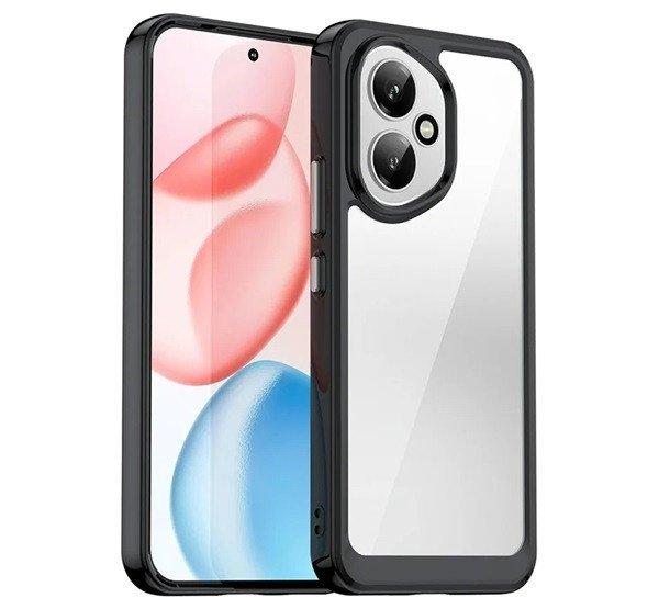 Szilikon telefonvédő (ütésállóság, átlátszó hátlap) FEKETE Honor 400