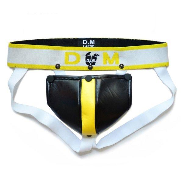 Jockstrap Neo Dungeon – fekete-sárga prémium alátámasztás