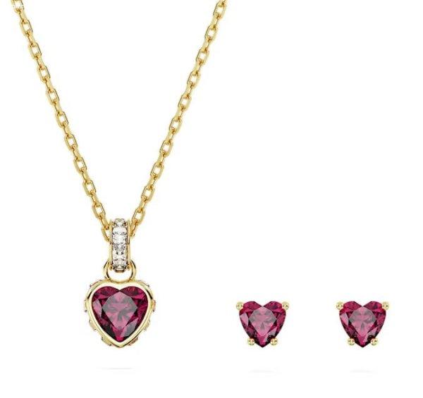Swarovski Aranyozott ékszerkészlet piros kristályokkal Chroma 5684506
(nyaklánc, fülbevaló)