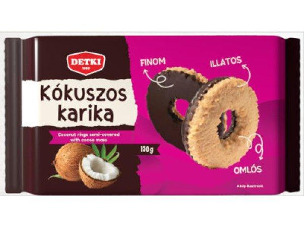 Detki 150g Vaníliás karika Kókuszos étbevonóvel félig mártva