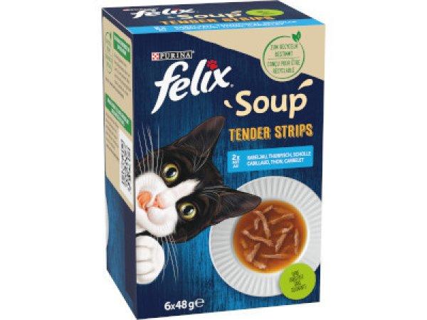Felix Cat SoupTender Strips 6x48g Halas válogatás szószban