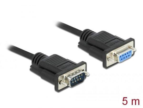 DeLock Serial Cable RS-232 D-Sub9 male to female with narrow plug housing 5m
Black