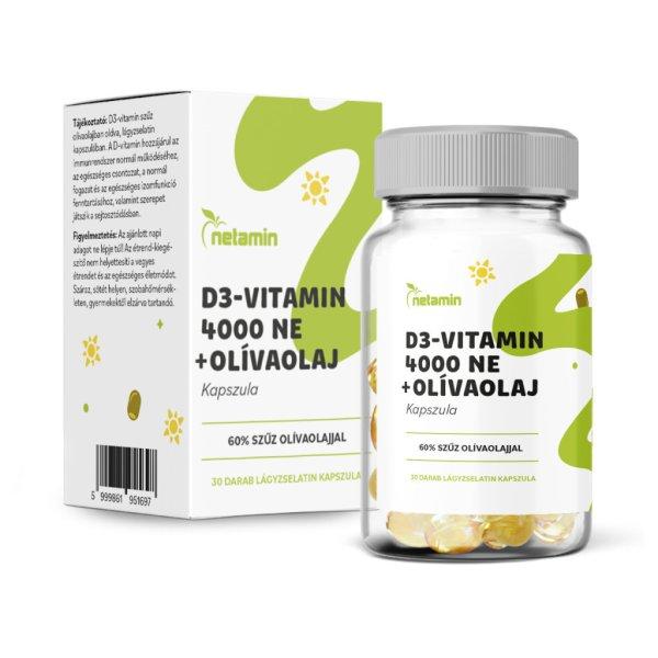 Netamin D3-vitamin 4000NE + olívaolaj kapszula 30x