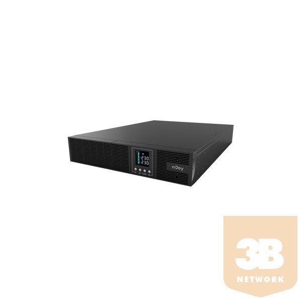 NJOY Szünetmentes 3000VA - Aster 3K (8x IEC C13, On-line, RS232, USB, szoftver,
LCD kijelző, 2U rack)