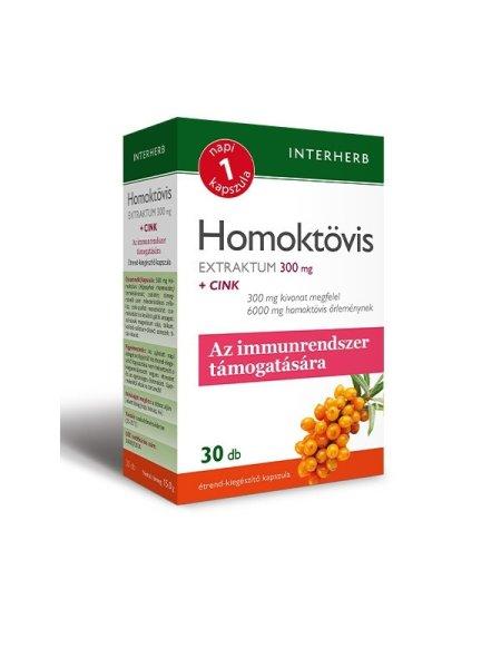 INTERHERB NAPI 1 HOMOKTÖVIS EXTRAKTUM 300MG KAPSZULA+CINK 30 db