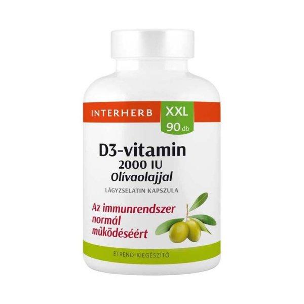 INTERHERB XXL D3-VITAMIN 2000IU OLÍVAOLAJJAL KAPSZULA 90 db