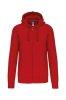 Uniszex kapucnis cipzras pulver, Kariban KA454, Red-L