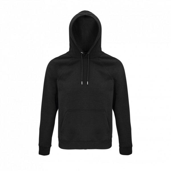 Uniszex organikus kapucnis pulóver, SOL'S SO03568, Black-L