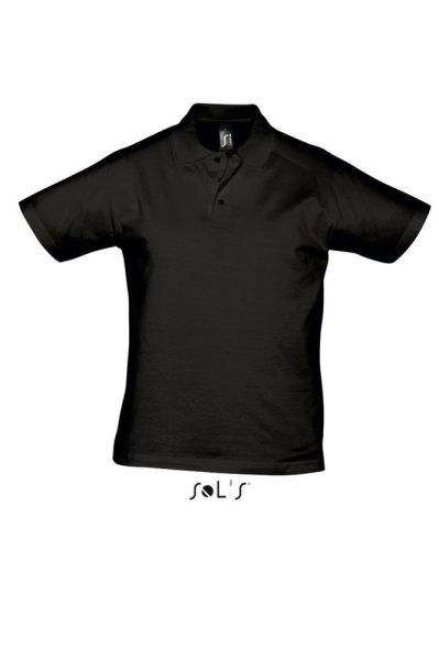 Férfi PRESCOTT rövid ujjú galléros pamut piké póló, SOL'S SO11377,
Deep Black-3XL