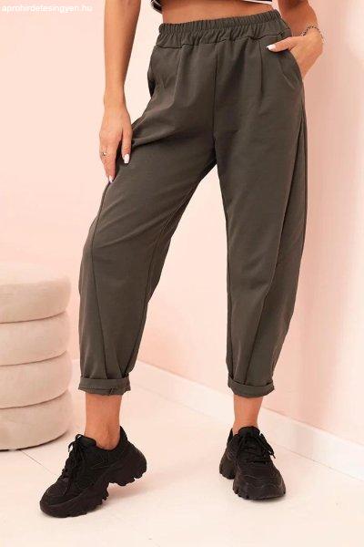 Zsebes nadrág, 6527-1 modell, sötét khaki színben