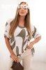 Pamut oversize blz absztrakt mintval, 22003-3 modell, khak