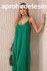 Hossz muszlin ruha pntokkal, modell 88534 zld