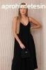 Hossz muszlin ruha pntokkal, modell 88534 fekete
