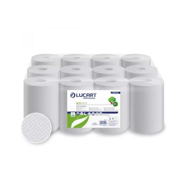 Kéztörlő 2 rétegű tekercses átmérő: 14 cm 55 m/tekercs 12 tekercs/karton
14 CF EcoLucart_861080 fehér