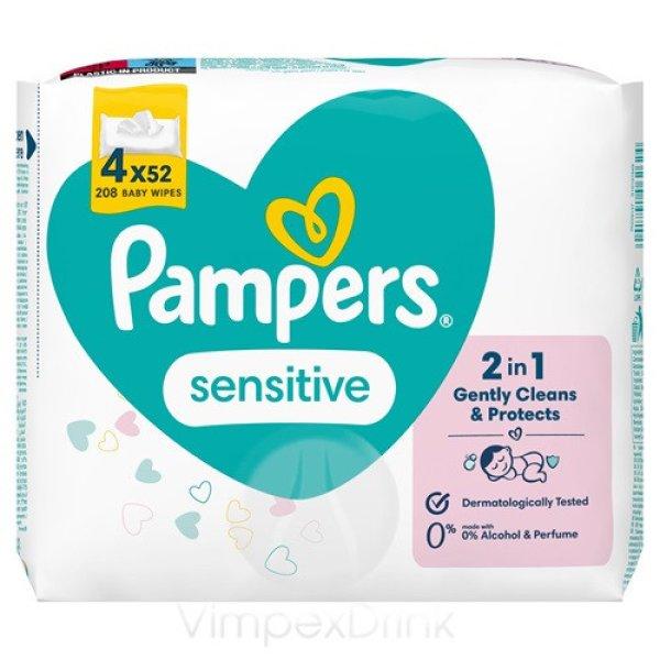 Pampers törlőkendő 4x52db Sensitive
