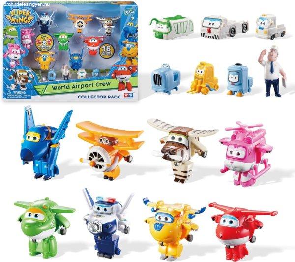 Super Wings World Airport Crew széria 15 db-os figuraszett