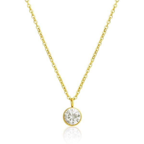 JVD Elegáns aranyozott nyaklánc cirkónium kövekkel SSSN0063XG1GO45