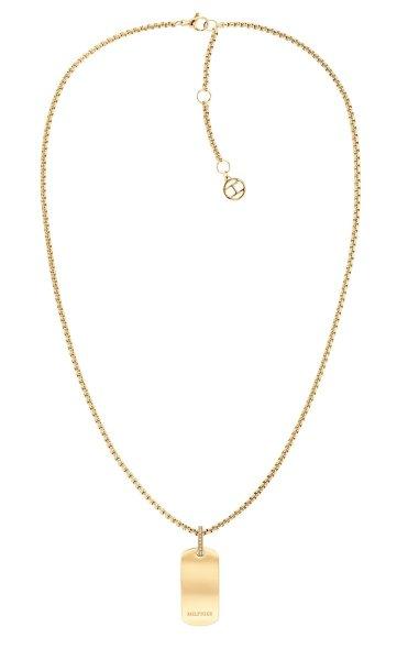 Tommy Hilfiger Női aranyozott acél nyaklánc kristályokkal Dog Tag 2780862