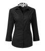 MALFINI Ni hromnegyedes ujj ing Style - Fekete | XS