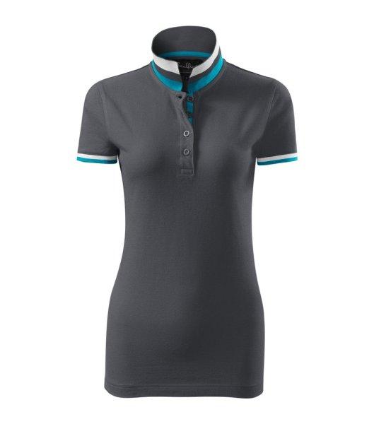 MALFINI Női galléros póló Collar Up - Világos antracit | XL
