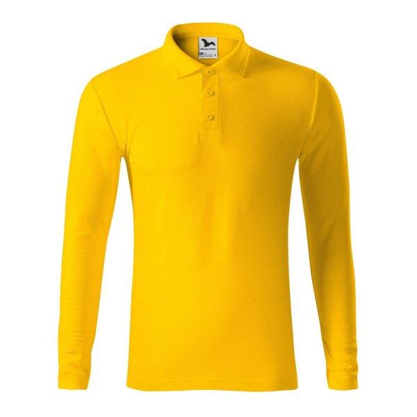 MALFINI Férfi hosszú ujjú galléros póló Pique Polo LS - Sárga | XL