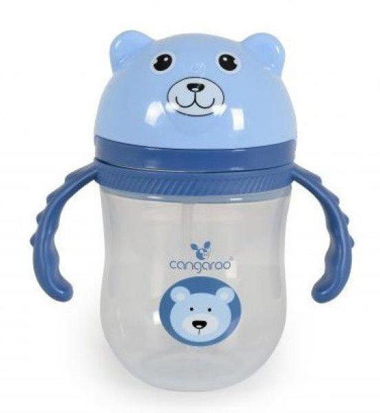 Cangaroo Training Cup with Straw Berry szívószálas pohár 240 ml 6hó+ kék