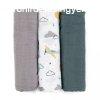 Bambusz muszlin 3db-os pelenka 68 x 68 cm - Moussy Grey Plan