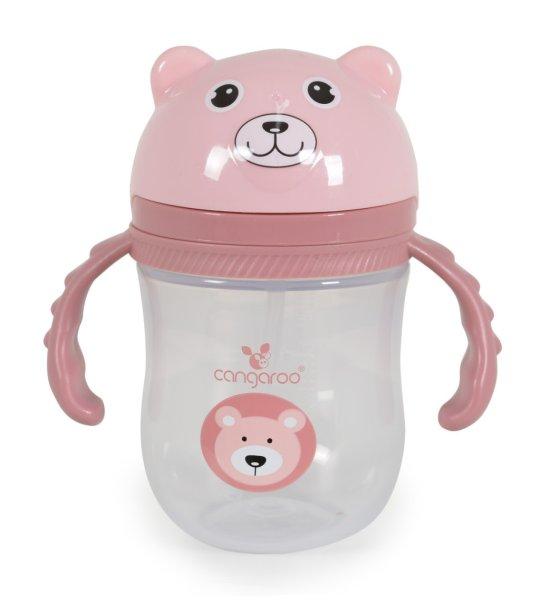 Cangaroo Training Cup with Straw Berry szívószálas pohár 240 ml 6hó+
rózsaszín 