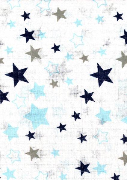 Mintás textil pelenka 1db-os - kék,szürke csillagok