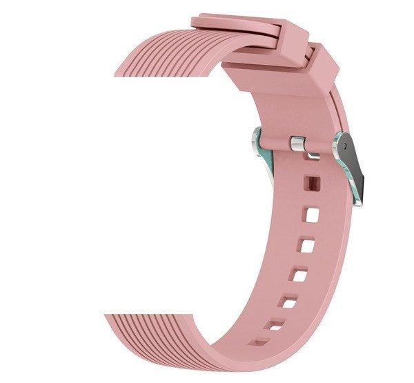 DEVIA DELUXE SPORT pótszíj (univerzális, 22mm, szilikon, állítható,
csíkos) RÓZSASZÍN 