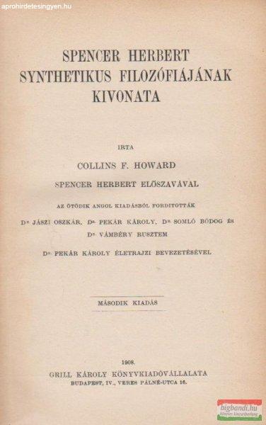 Spencer Herbert synthetikus filozófiájának kivonata
