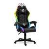 RGB LED-es gamer szk - karfval, prnval - fekete