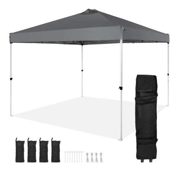 Pop-up pavilon, összecsukható rendezvénysátor 3x3 m – hordozótáskával,
homokzsákokkal, szürke