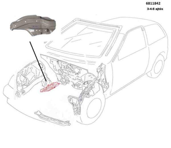 Hossztartó Gerenda Eleje, Lengőkar Rögzitő Jobb 6811842 Suzuki Swift II