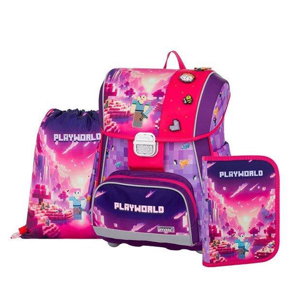 Iskolatáska szett OXY Premium 3 részes Playworld Girl tolltartóval és
tornazsákkal