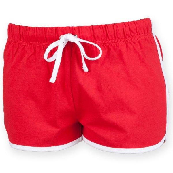 SF (Skinnifit) Retró női rövidnadrág - Piros / fehér | XL