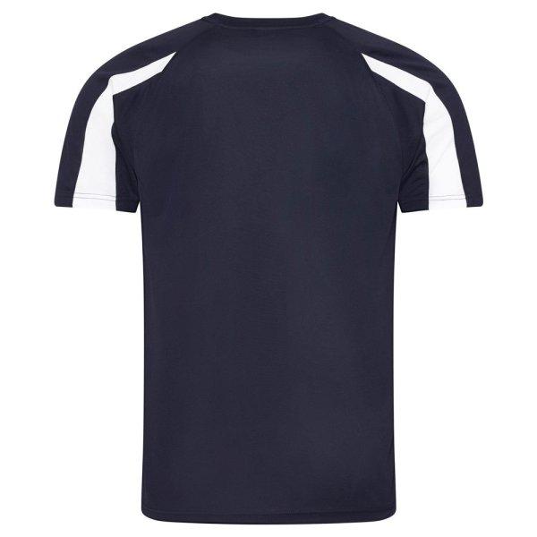 Just Cool Gyerek sportpóló Contrast Cool T - Sötétkék / fehér | 9-11 éves