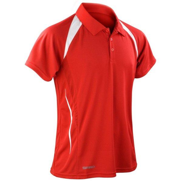 SPIRO Férfi galléros sportpóló Team Spirit - Piros / fehér | 2XL